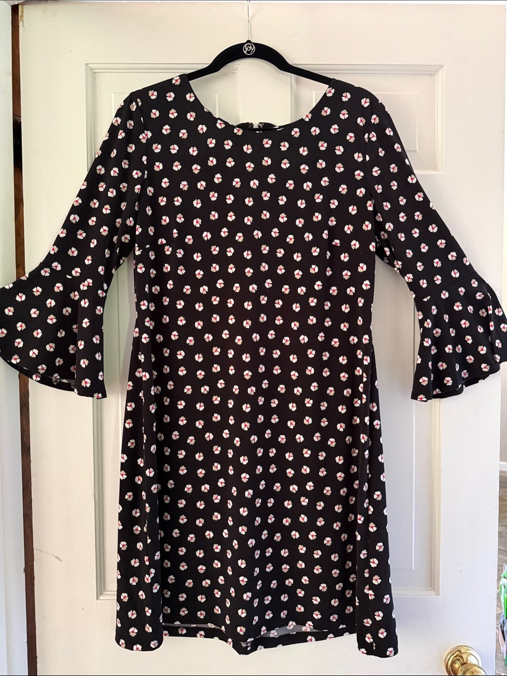 Tommy Hilfiger Black Dress with Pink and White Floral Dots